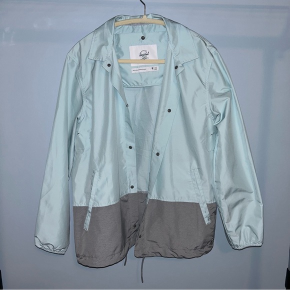 Herschel Blue & Gray Voyage Coach Lightweight Packable Jacket (Size Small) - Picture 2 of 10